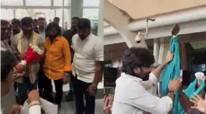 கர’ பட ப்ரமோஷன் நிகழ்ச்சி; கோவையில் தனுஷ்க்கு வேல் கொடுத்து ரசிகர்கள் உற்சாக வரவேற்பு.