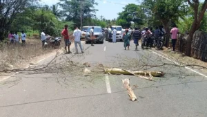 3 மணி நேரமாக முடங்கிய வாக்குப்பதிவு: மணப்பாறை அருகே சாலை மறியலில் குதித்த கிராம மக்கள்